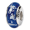 Sterling Silver Reflections Blue Star Hand-blown Glass Bead