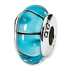Sterling Silver Reflections Blue Hand-blown Glass Bead