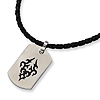 18in Stainless Steel Black Accent Necklace
