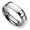 Titanium Sterling Silver Inlay 6mm Band