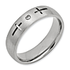 Titanium Cross 6mm Band with Diamond Accent