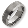 8mm Tungsten Ring Beveled Edges Brushed Center