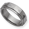 Ridged 7mm Tungsten Ring with Facets