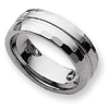 8mm Tungsten Ring Grooved with Facets