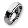 Ridged 7mm Tungsten Ring with Facets