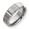8mm Tungsten Ring Grooved Beveled Edges