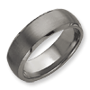 8mm Tungsten Ring Brushed with Beveled Edges