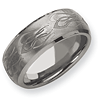 8mm Tungsten Ring with Flames Laser Design