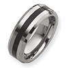 8mm Tungsten Ring with Enamel Beveled Edges