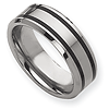 8mm Tungsten Ring with Enamel Beveled Edges