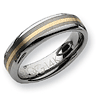 6mm Tungsten Ring with 14k Gold Inlay - Size 13