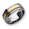 9mm Tungsten Ring with 14k Gold Inlay