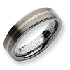 6mm Tungsten Ring with 14k White Gold Inlay