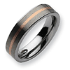 6mm Tungsten Ring with 14k Rose Gold Inlay