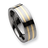 8mm Tungsten Ring with 14k Gold Inlay