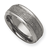 8mm Tungsten Ring with Laser Design and Ridged Edges