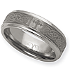 8mm Tungsten Ring with Laser Design and Ridged Edges