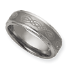8mm Tungsten Ring with Laser Design and Ridged Edges