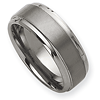 10mm Tungsten Ring Ridged Edges