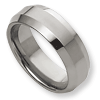 8mm Tungsten Ring Beveled Edges