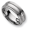 8mm Tungsten Ring with Grooves Brushed Finish