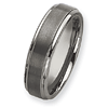7mm Tungsten Ring Ridged Edges