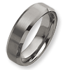 7mm Tungsten Ring Beveled Edges Brushed Center