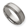 8mm Tungsten Ring Brushed Beveled Edges