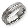 7mm Tungsten Ring Ridged Edges
