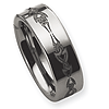8mm Flat Tungsten Ring with Laser Design