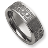 8mm Flat Tungsten Ring with Laser Design