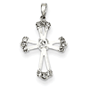 14kt White Gold 11/16in Diamond Cross Pendant