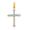14kt 7/8in Diamond Cross Pendant