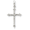14kt White Gold 7/8in Diamond Cross Pendant