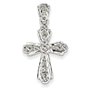 14kt White Gold 1 1/8in Diamond Cross Pendant
