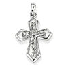 14kt White Gold 13/16in Diamond Cross Pendant