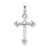 14kt White Gold 7/8in Diamond Cross Pendant