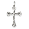 14kt White Gold 1in Diamond Cross Pendant