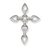 14kt White Gold 1 1/4in Diamond Filigree Cross Pendant