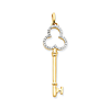 1 3/4in 14k Diamond Key Pendant