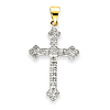 14kt & Rhodium 15/16in Diamond Cross Pendant