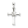14kt White Gold 5/8in Diamond Cross Pendant