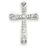 14kt White Gold 1in Diamond Filigree Cross Pendant