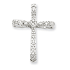 14kt White Gold 1 1/8in Diamond Filigree Cross Pendant