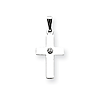 14kt White Gold 11/16in .01ct. Diamond Cross Pendant