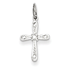 14kt White Gold 1/2in Diamond Cross Charm