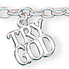 Try God Bracelet 7in - Sterling Silver