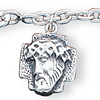 Face of Jesus Bracelet 7in - Sterling Silver