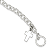 Dangling Cross Charm Bracelet 7.5in - Sterling Silver