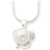 16in Simulated Pearl Pendant on Snake Chain